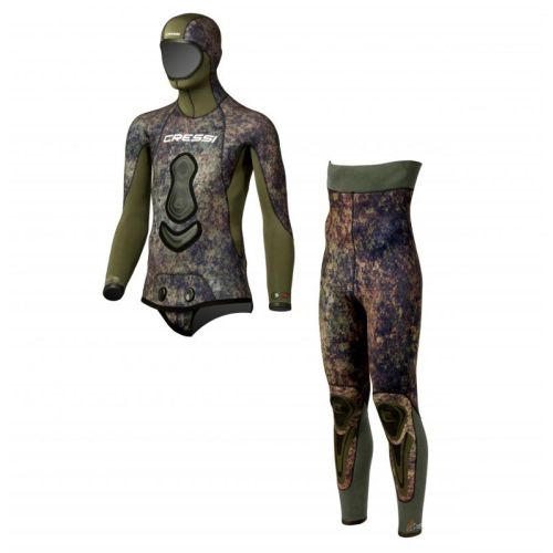 Cressi Seppia 7 mm – Profesjonalne spodnie do łowiectwa podwodnego z kamuflażem HD ()